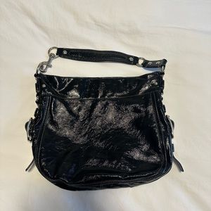 COACH Patent Finish leather shoulder Midsize Bag